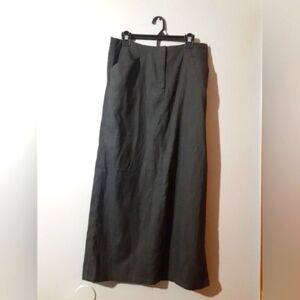 Tangents Women's Long Skirt Dark Gray Front Back Pockets Size 9/10 Prarie Peasan